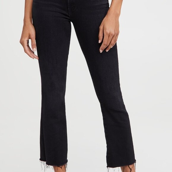 MOTHER The Hustler Ankle Fray Black Denim Jeans 27 - Picture 1 of 7